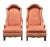 1970s Hollywood Regency Salmon Pink Velvet Hooded Porter's Chairs – Pair For Sale - Image 4 of 6