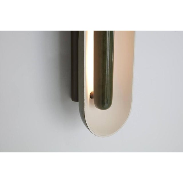 Metal Oblong Cosmos Ceramic Wall Lamp by Jennifer Midoz For Sale - Image 7 of 9