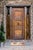 Mid-Century Modern Rustic Solid Wood Entry Door With Iron Studs & Raised Panel Design Clavo Accented Door For Sale - Image 3 of 11
