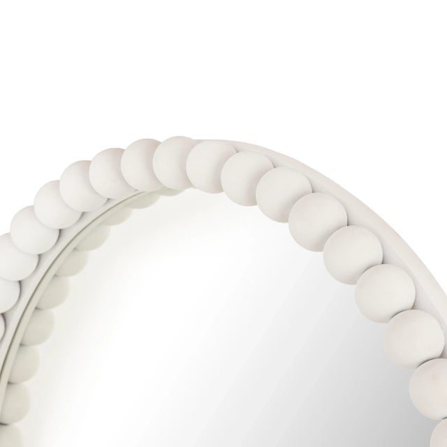 Transitional Baria White Wooden Mirror For Sale - Image 3 of 7