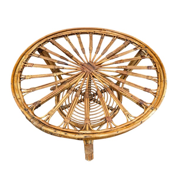 Brown Rattan Coffee Table, Spain, 1960s For Sale - Image 8 of 16