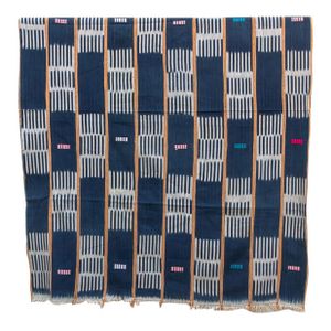Vintage Baoule African "Comoe Grid" Ikat Throw
