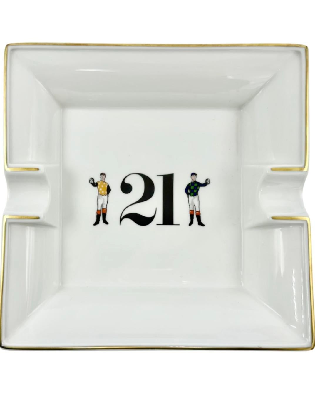 Vintage the 21 Club Nyc Restaurant Equestrian Jockey Porcelain