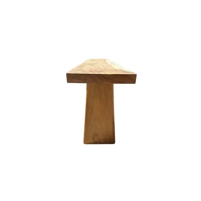 Solid Mango Wood Console Table, Natural Finish Modern Organic For Sale - Image 4 of 4
