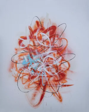 "Tantrum 63" Contemporary Original Abstract Expressionist Painting by Kymm Swank