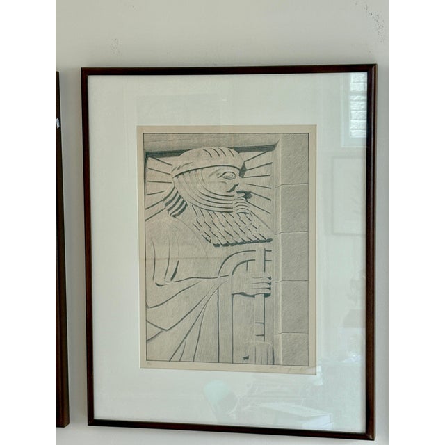 Art Deco Set of Five Architectural Lithographs by American James Sundquist, 1976 For Sale - Image 3 of 7