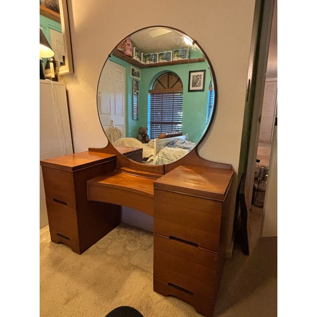 A Vanity my Uncle gave my Aunt after they eloped and got married in 1942!!!! Beautiful and the big mirror really Makes...