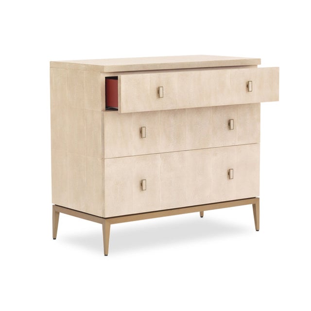 Mitchell Gold + Bob Williams 3 Drawer Solange Chest With Cream Faux Shagreen For Sale - Image 6 of 8