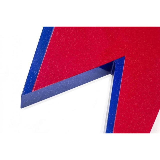 Blue Galactica Wall Flash Decorative Object in Powder-Coated Aluminum by Altreforme For Sale - Image 8 of 9