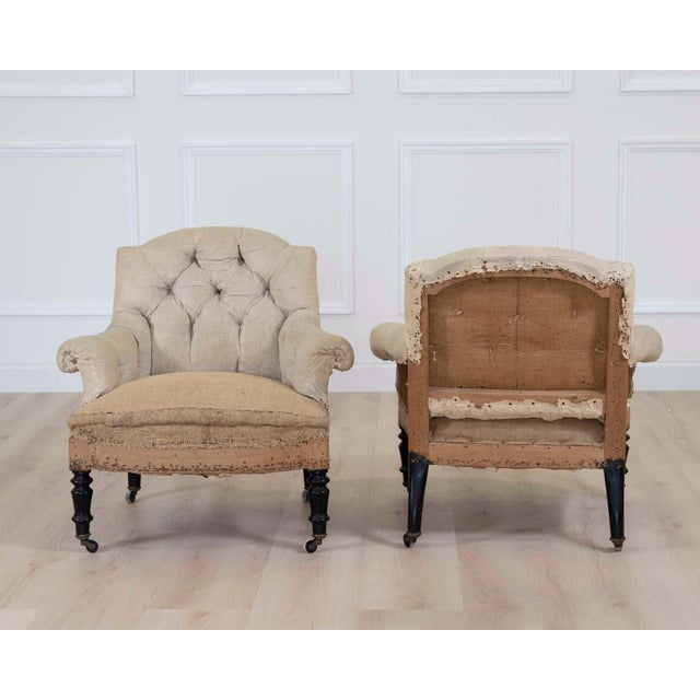 Small Pair of 19th Century Napoleon III Chairs, Ready to Upholster For Sale In Atlanta - Image 6 of 8