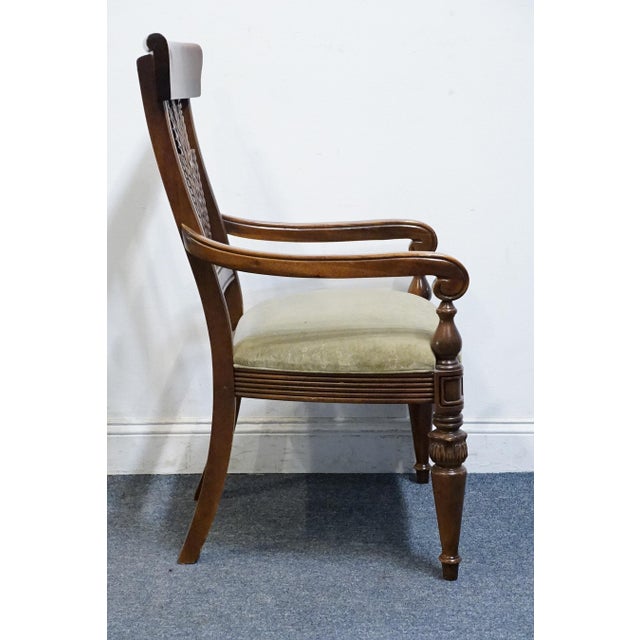 Wood Thomasville Furniture Solid Cherry Contemporary Traditional Style Wheat Back Dining Arm Chair 19242 For Sale - Image 7 of 10