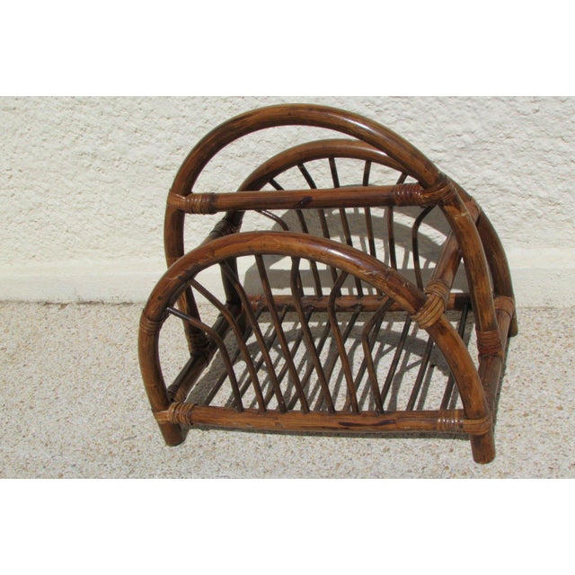1980s Rattan, Bamboo and Wicker Magazine Holder, 1980s For Sale - Image 5 of 8
