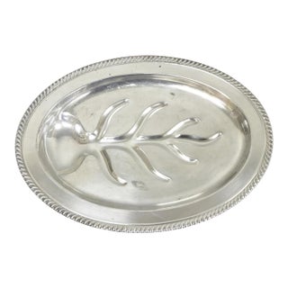 Vintage Fb Rogers Silver Plated Oval Meat Cutlery Serving Platter Tray For Sale
