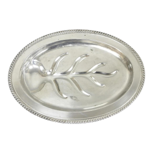 Vintage Fb Rogers Silver Plated Oval Meat Cutlery Serving Platter Tray