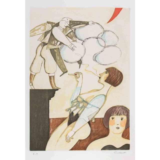 Etching on paper realized by Alberto Gallerati. Artist proof. Hand signed in pencil. Excellent condition. This piece is...