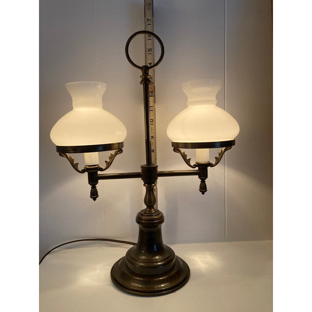 Traditional Early 20th Century Double Arm Student Lamp For Sale - Image 3 of 13