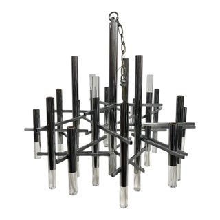 1960's Gaetano Sciolari Mid-Century Modern Chandelier 27" For Sale