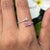 Minimalist Open Ended Ring With Baguette Cut Pink Sapphire and Diamond Size 7 For Sale In New York - Image 6 of 10