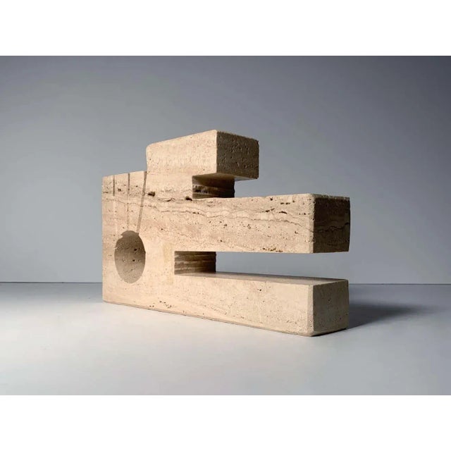 Raymor Vintage Abstract Fratelli Mannelli Travertine Desk Organizer Set for Raymor - A Pair For Sale - Image 4 of 8