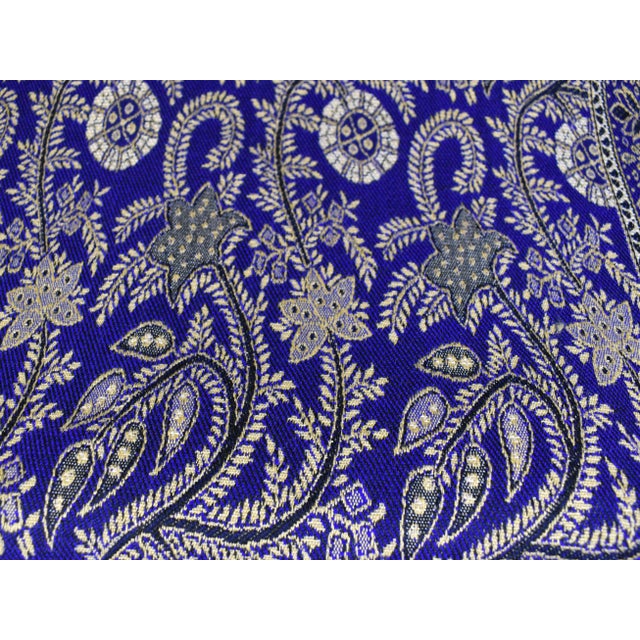 Egyptian Blue Floral Throw Shawl or Wall Hanging For Sale - Image 6 of 12