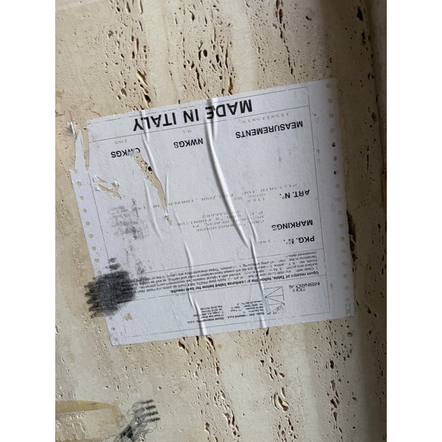 1980s Italian Postmodern Bullnose Beige Travertine Square Coffee Table by Stone International For Sale - Image 11 of 18