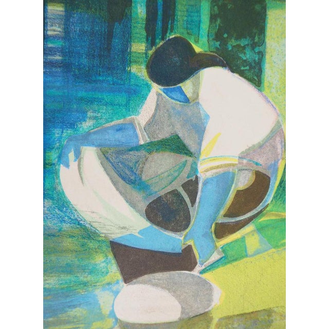 Modern Camille Hilaire, La Lavandière, Lithograph For Sale - Image 3 of 5