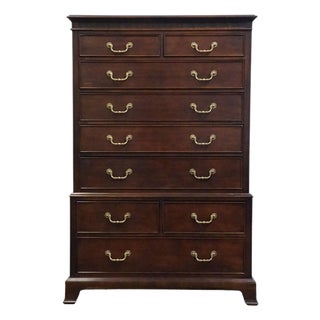Century Furniture Solid Mahogany Traditional Style 42" Chest on Chest For Sale
