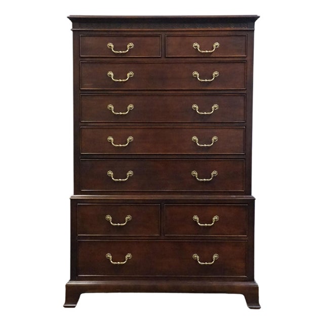 Century Furniture Solid Mahogany Traditional Style 42" Chest on Chest For Sale