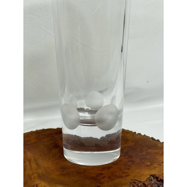 Modern Vera Wang Crystal Frosted Dot Vases for Wedgewood- a Pair For Sale - Image 3 of 4
