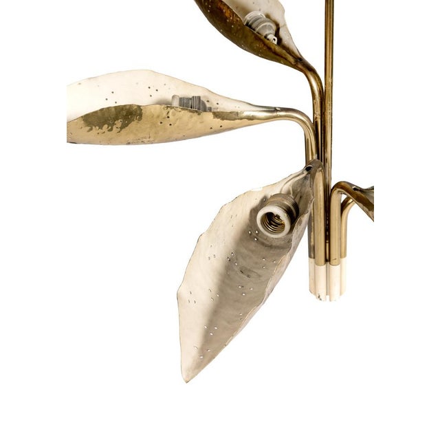 Hammered Brass Pendant Light by Angelo Lelii for Arredoluce, 1950s For Sale - Image 3 of 6