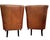 English Pair of High-Back, Barrel-Shape Tufted Leather Armchairs With Brass Nailhead Trim For Sale - Image 3 of 9