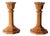 Vintage Wooden Candlestick Holders Pair For Sale