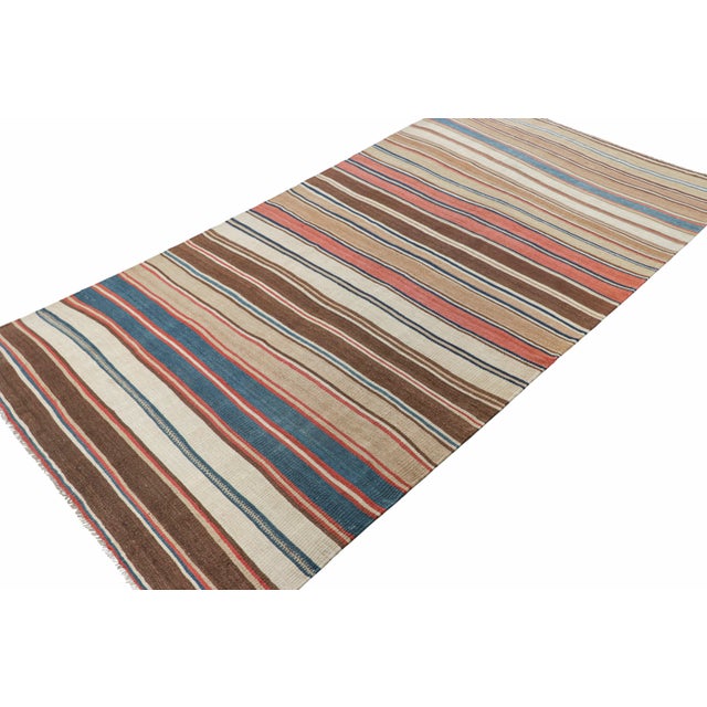 Rug & Kilim Vintage Shahsavan Persian Kilim Runner With Polychromatic Stripes - Rug & Kilim For Sale - Image 4 of 7