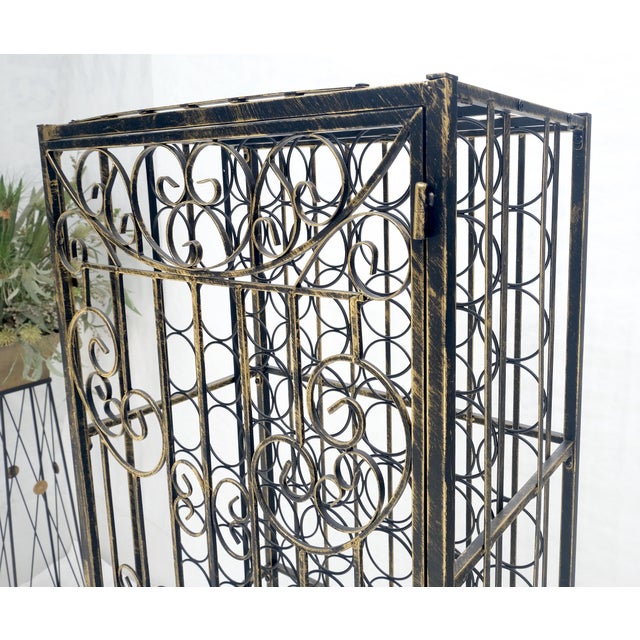 Very Large 96 Bottles Cage Shape Wine Rack Locker Wrought Iron For Sale - Image 14 of 15
