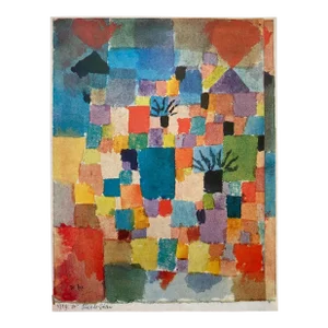 Paul Klee Vintage 1967 First Edition Modernist Lithograph Print " Southern Tunisian Garden " 1919