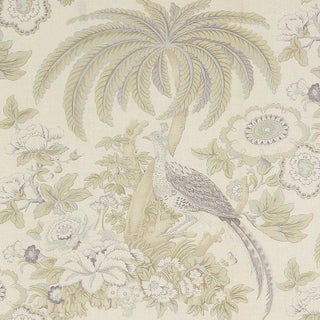 Schumacher X Celerie Kemble Thicket Fabric in Wisp For Sale