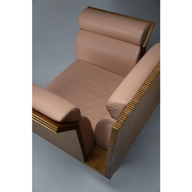 Postmodern Neo Eclectic Wood and Leather Lounge Chair from Busnelli, 1983 For Sale - Image 10 of 15