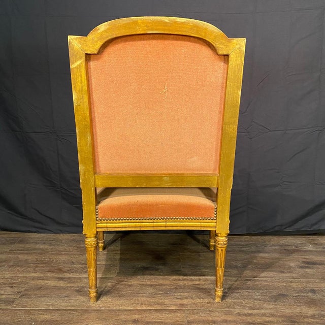 Mid 19th Century Antique French Louis XVI Salon Suite With Sofa Armchairs & Side Chairs -Set of 5 For Sale - Image 5 of 14