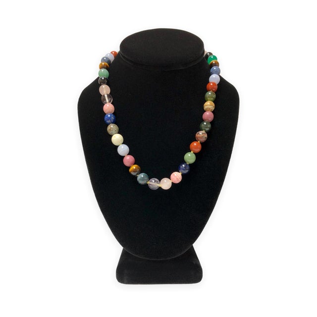 Tiffany & Co. Paloma Picasso necklace from the 1980s, strung with 41 round gemstone beads in sterling silver, each...