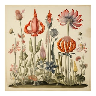 20' X 20' 'Flowers' Original Botanical Fine Art Print For Sale