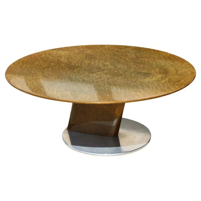 1980s Coffee Table With Lacquered Birdseye Maple Attrib. To Saporiti For Sale In Palm Springs - Image 6 of 6
