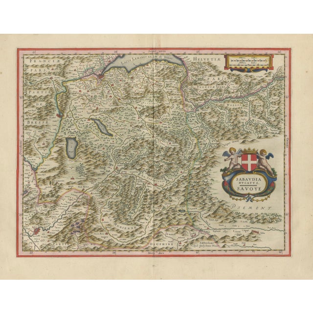Blaeu Map of Savoy & Alps, 1642 For Sale - Image 3 of 13