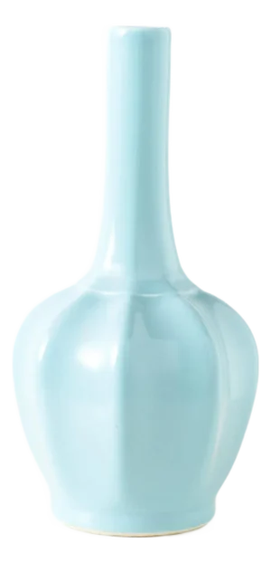 Ribbed Melon-Form Celadon Vase