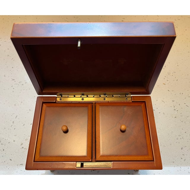1980s Set of 2 Wooden Tea Caddies, Georgian Sarcophagus Form For Sale - Image 13 of 15