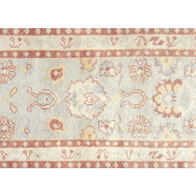 1990s Turkish Oushak Runner. Handwoven with wool on wool foundation in the Oushak region of Western Turkey. Oushak in...