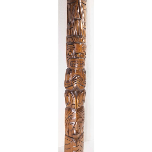 Late 20th Century Northwest Coast Squamish Native American Indian Totem by R Krawchuk For Sale - Image 9 of 18