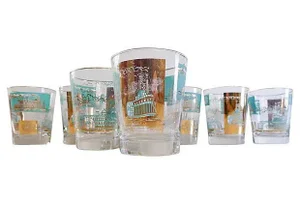 Steamboat Barware - Set of 7 Glasses