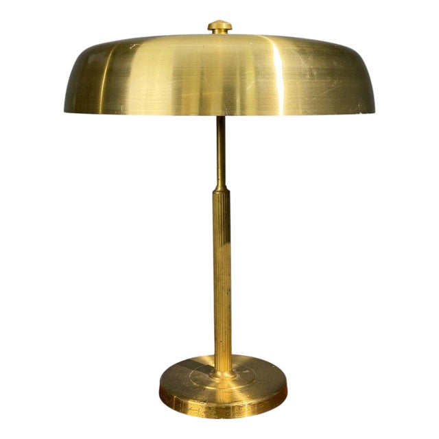 Hövik Lys, Large Table Lamp, Brass Sheet, Norway, 1970s For Sale