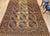Textile Vintage Afghan Ersari Rug, Hand-Knotted Wool, Allover Geometric Design, Camelhair & Navy, 9’ X 13’ For Sale - Image 7 of 16