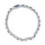 Haus of Brilliance Sterling Silver Dark Blue Sapphire and Topaz Marquise Floral Art Deco Link Bracelet For Sale - Image 4 of 4